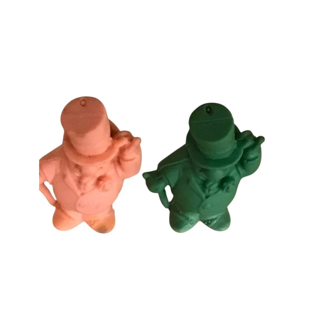 Pair of Vintage Frito Lay Green WC Fields Pencil Topper Erasers‎ 1971 Pink Green